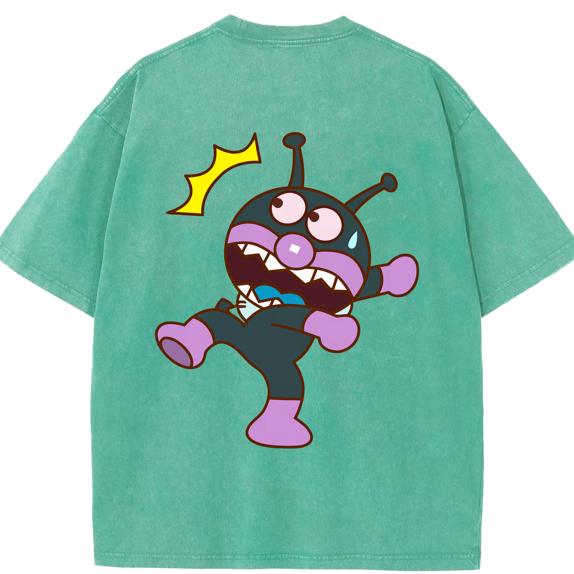 （画像用） アンパンマン Anpanman 綿100% ヴィンテージ風 半袖Tシャツ（背面プリント）